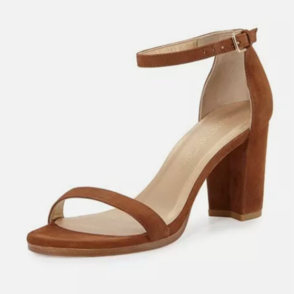 Stuart Weitzman NearlyNude Sandals, Saddle suede